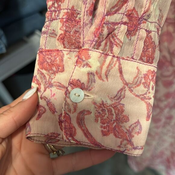 Free People Women’s See It Through Pink Floral Maxi Dress in the Size Small - Picture 5 of 6